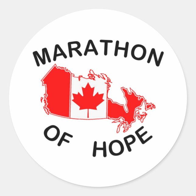 Terry Fox Marathon der Hoffnung Kanada Marathon Runder Aufkleber (Vorderseite)