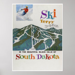 Terry Peak, USA, Affiche de voyage de ski