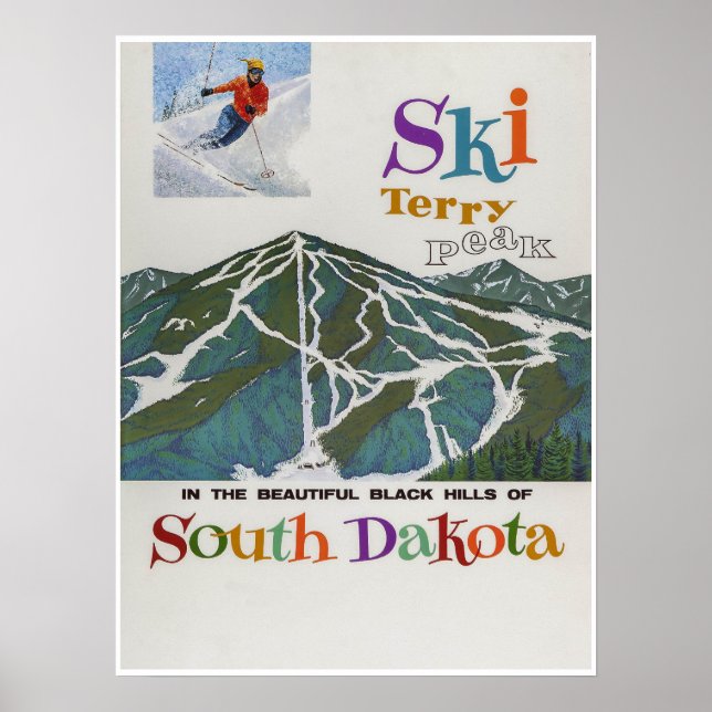 Terry Peak, USA, Affiche de voyage de ski (Devant)