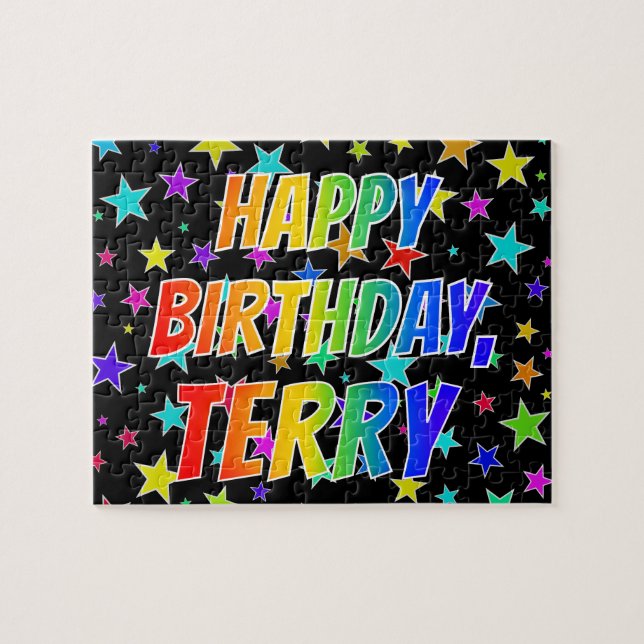 "TERRY" Vorname, Spaß "GLÜCKLICHER GEBURTSTAG" (Horizontal)