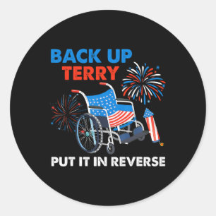 Terry zurücksetzen Rückwärtsgang Feuerwerk Lustig  Runder Aufkleber