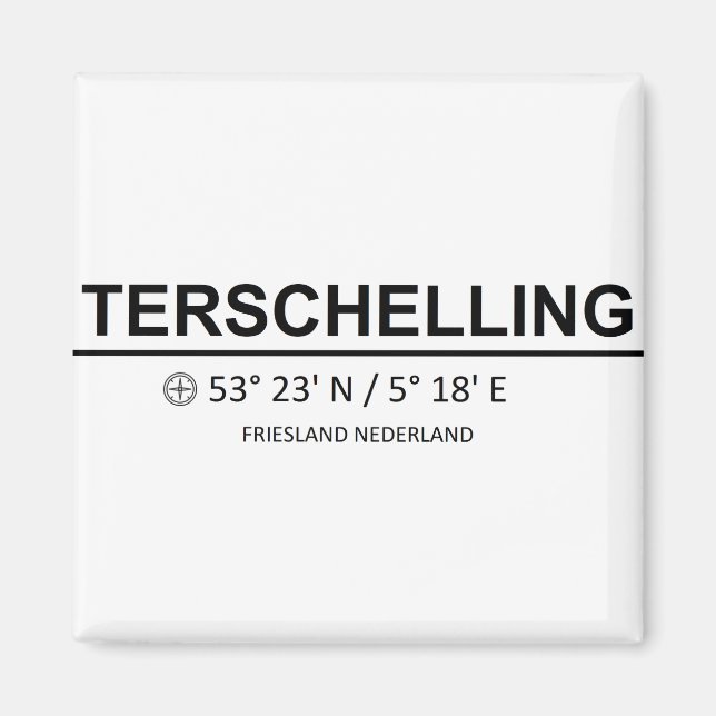 Terschelling Coordinaten - Koordination Terschelli Magnet (Vorne)
