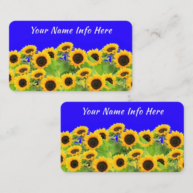 Tes Tournesols Carte de visite Ukraine Drapeaux co (Devant / Derrière)
