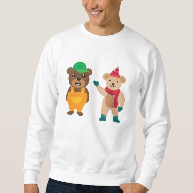 Tesco Pudbear komisches Bären Sweatshirt (Vorderseite)