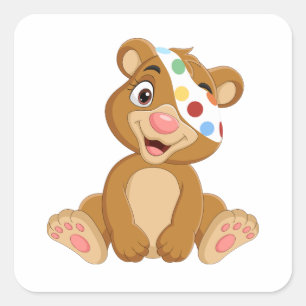 Tesco Pudsey Bear Quadratischer Aufkleber