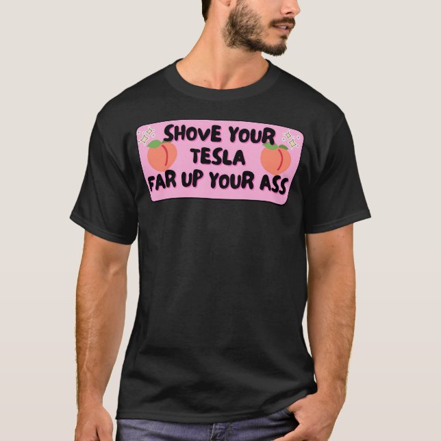 Tesla Autoaufkleber T-Shirt (Vorderseite)