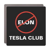 Tesla - Carré CLUB ANTI ELON TESLA - noir