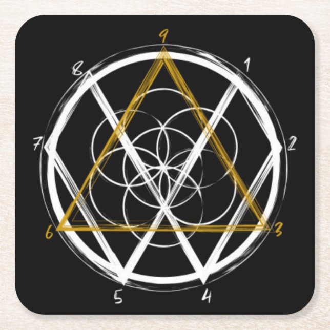 Tesla Code  Rechteckiger Pappuntersetzer (Vorderseite)