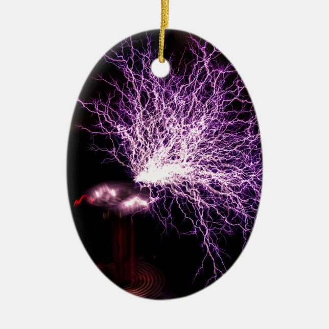 Tesla Coil Plasma Keramik Ornament (Vorne)