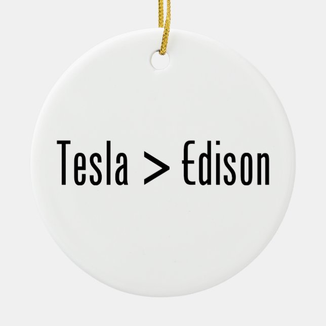 Tesla > Edison Keramik Ornament (Vorne)