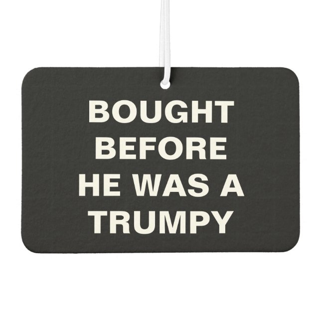 Tesla - gekauft, bevor er eine Trumpy war - schwar Autolufterfrischer (Vorderseite)