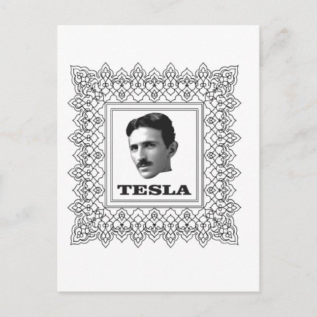 Tesla in einer Box Postkarte (Vorderseite)