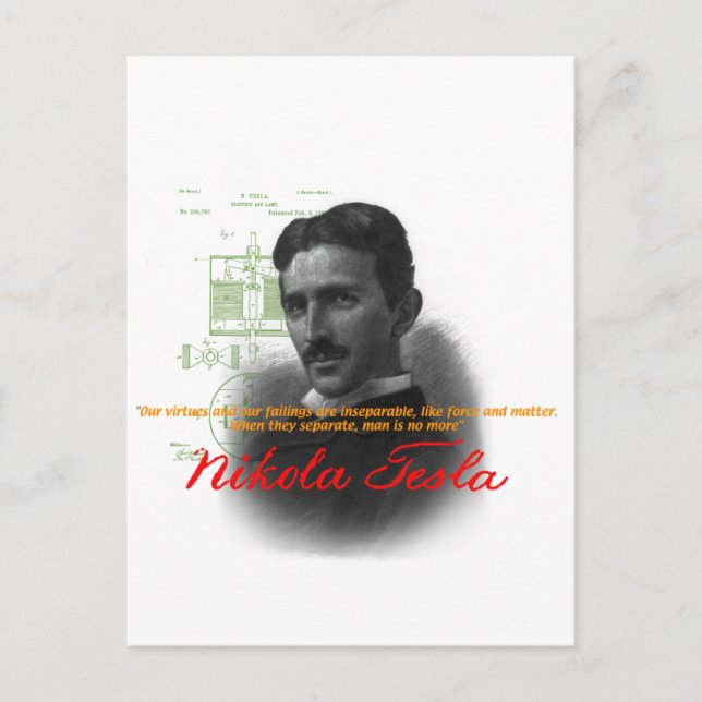 Tesla Postkarte (Vorderseite)