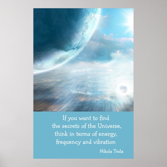 Tesla Quote Geheimnisse des Universe Poster (Vorne)