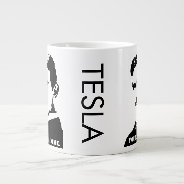 Tesla (Sie sind. willkommen) Jumbo-Tasse (Vorderseite)