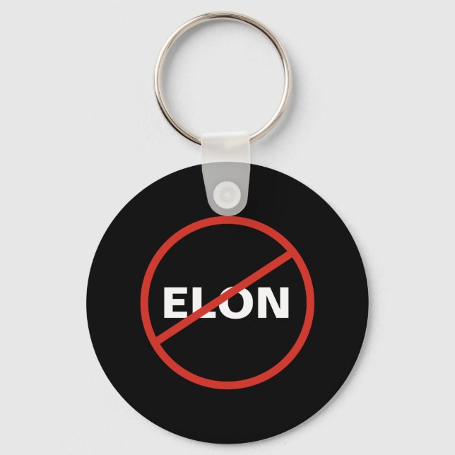 Tesla - Simple ANTI ELON - schwarz Schlüsselanhänger (Vorderseite)