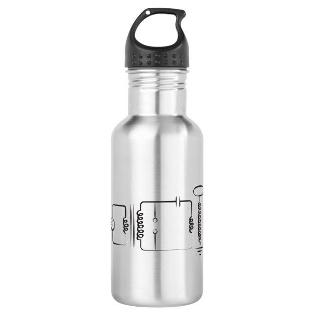 Tesla Spule Edelstahlflasche (Vorderseite)