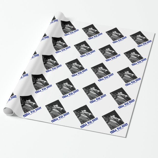 Tesla war recht (Nikola Tesla) Geschenkpapier (Ungerollt)