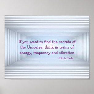 Tesla Zitat Energie Metaphysisches Poster