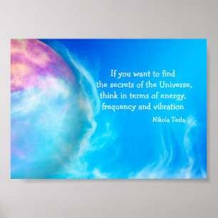 Tesla-Zitat Geheimnisse des Universums Poster