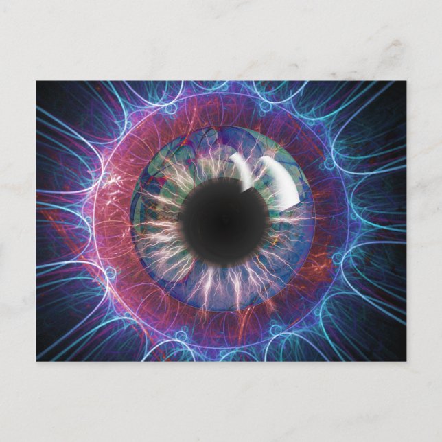 Tesla's Eye-Fraktal Design Postkarte (Vorderseite)