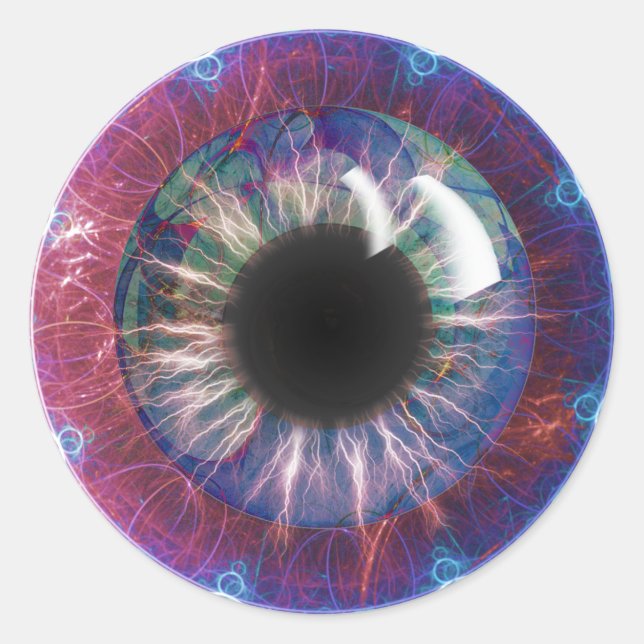 Tesla's Eye-Fraktal Design Runder Aufkleber (Vorderseite)