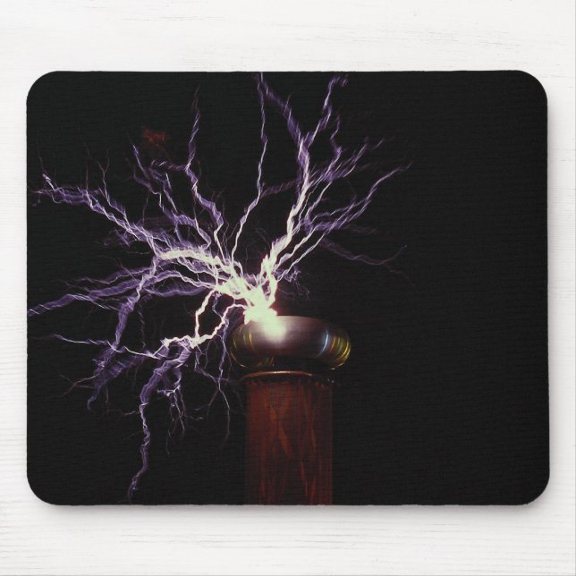 Teslaspule mit Lichtbogen Mousepad (Vorne)