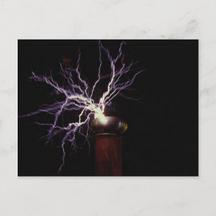 Teslaspule mit Lichtbogen Postkarte