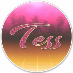 Tess Prénom Golden Rose Autocollants Autocollants