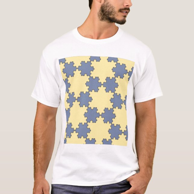 Tessellated Koch Snowflakes (Fraktal Muster) T-Shirt (Vorderseite)