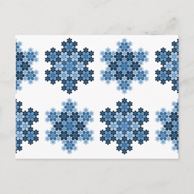 Tessellated Koch Snowflakes Postkarte (Vorderseite)