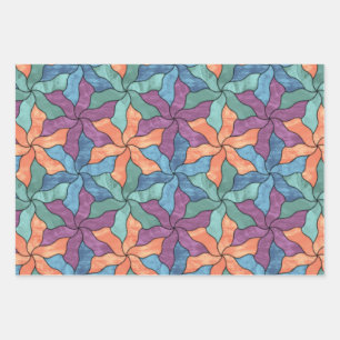 Tessellierte Blume aus Hartglas Geschenkpapier Set