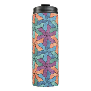 Tessellierte Blume aus Hartglas Thermosbecher