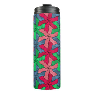 Tessellierte Blume aus Hartglas Thermosbecher