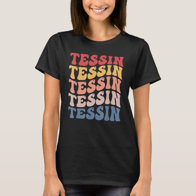 Tessin City Groovy Retro T-Shirt (Vorderseite)