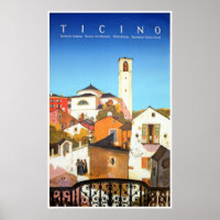 Tessin, Schweiz Vintage Reiseplaner