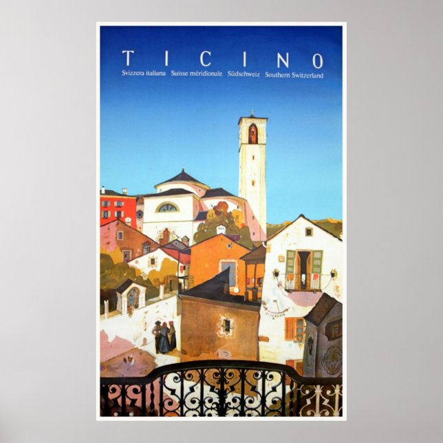 Tessin, Schweiz Vintage Reiseplaner Poster (Vorne)