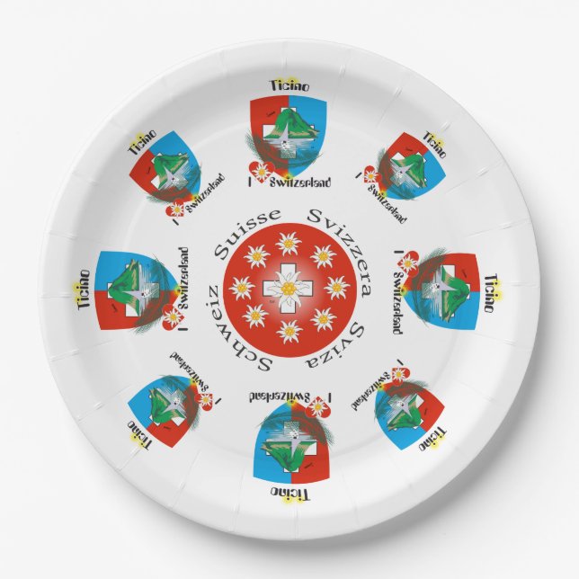 Tessin - Ticino - Schweiz - Svizzera Papierteller (Vorderseite)