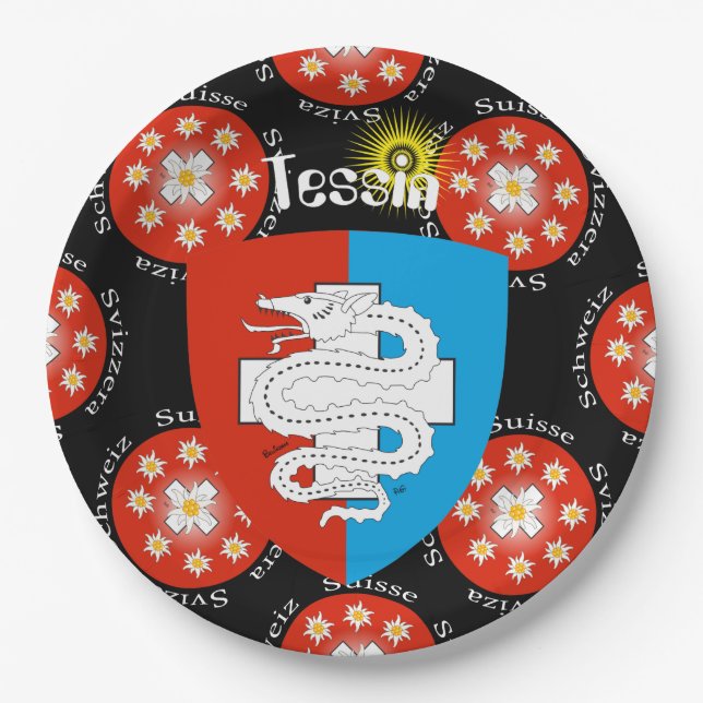 Tessin - Ticino - Schweiz - Svizzera Papierteller (Vorderseite)