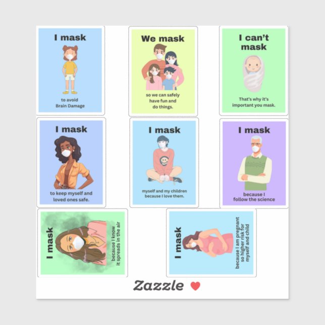 Test6x6inch groupe stickers vinyle (Feuille)