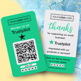 Test-Anfrage für Trustpilot mit Scannable QR-Code Visitenkarte