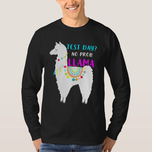 Test Day No Prob Llama Lehrer Test T-Shirt (Vorderseite)