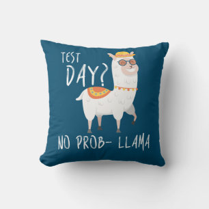 Test Day No Prob Llama Lehrer Unterricht Prüfung Kissen