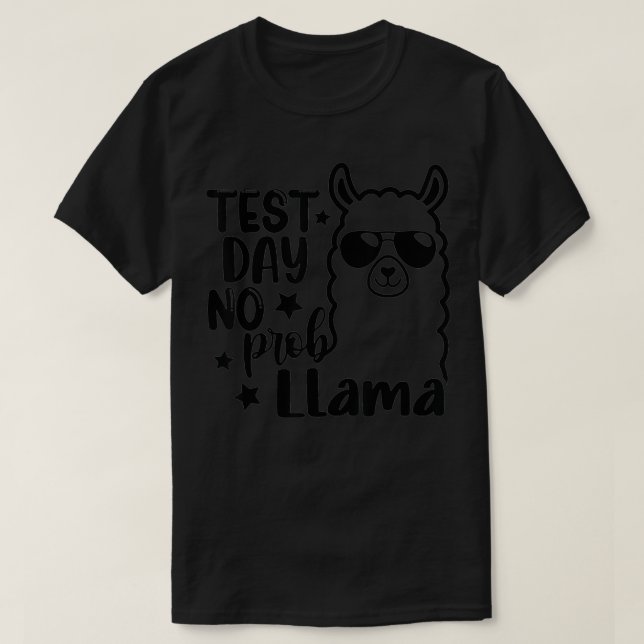 Test Day No Problem Probllama Llama Lehrer Testin T-Shirt (Design vorne)