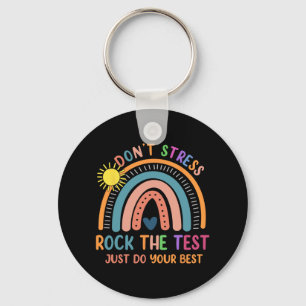 Test Day Rock Der Testlauf gibt dem Lehrer Stuhl Schlüsselanhänger