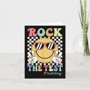 Test Day Rock the Test Motivierend Teacher Testie Karte
