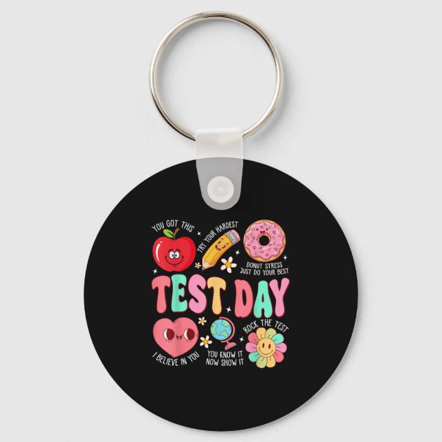 Test Day Rock The Test Testing Day Motivational Te Schlüsselanhänger (Vorderseite)