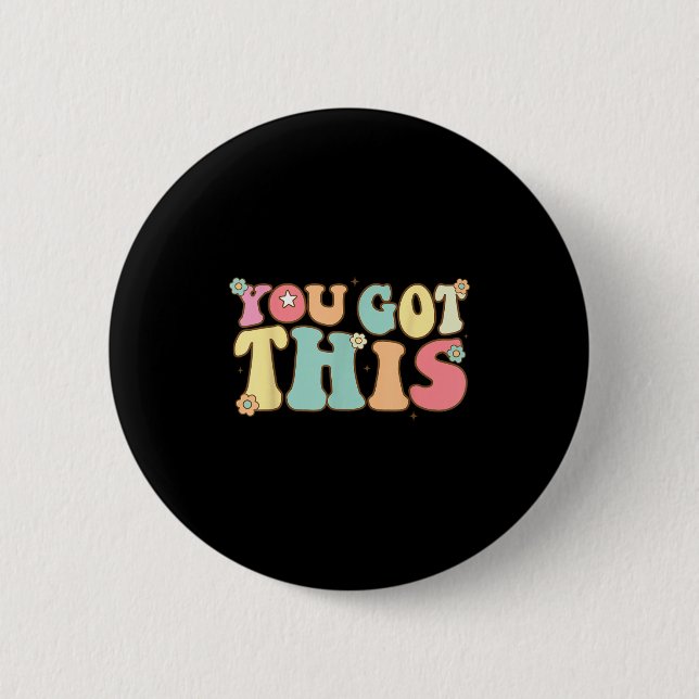 Test Day Teacher Shirt Motivational Testing Day St Button (Vorderseite)