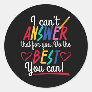 Test Quotes Test Day Examination Instructor Tut Runder Aufkleber