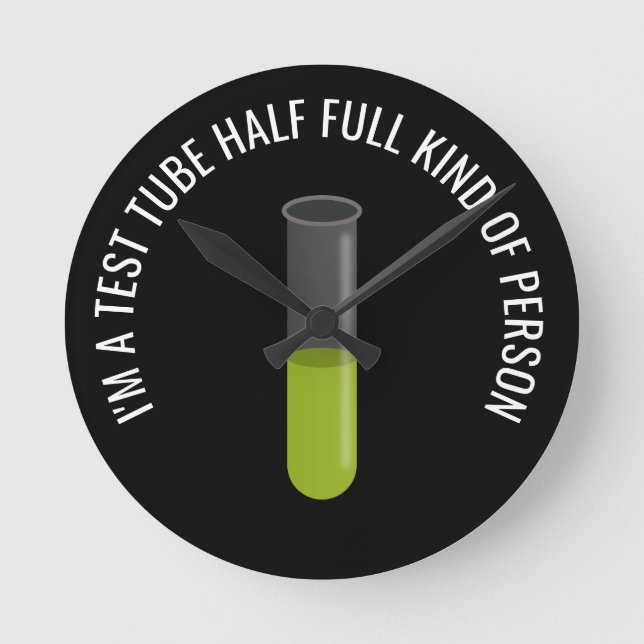 Test Tube Runde Wanduhr (Vorderseite)